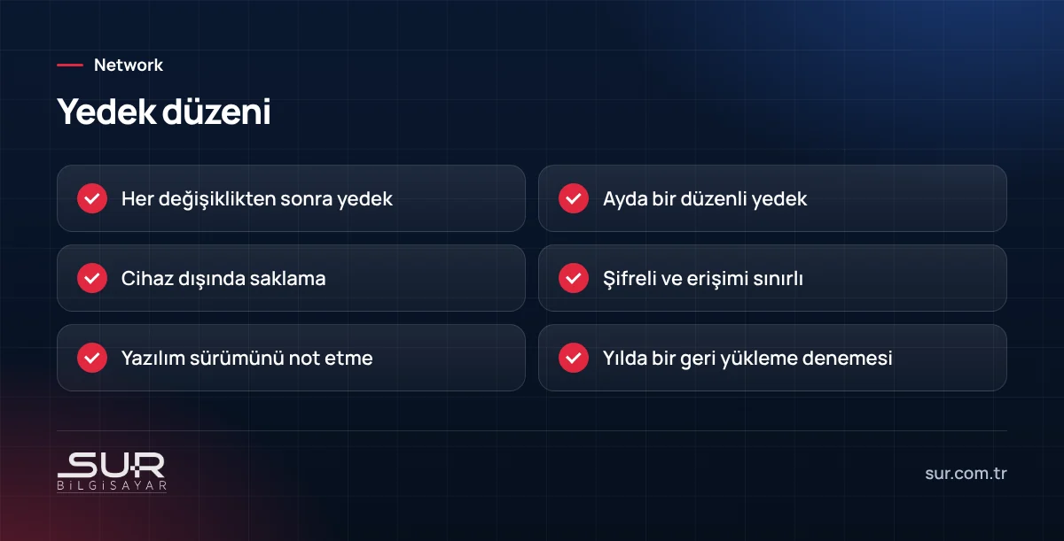 Ağ cihazları yapılandırma yedeği düzeni
