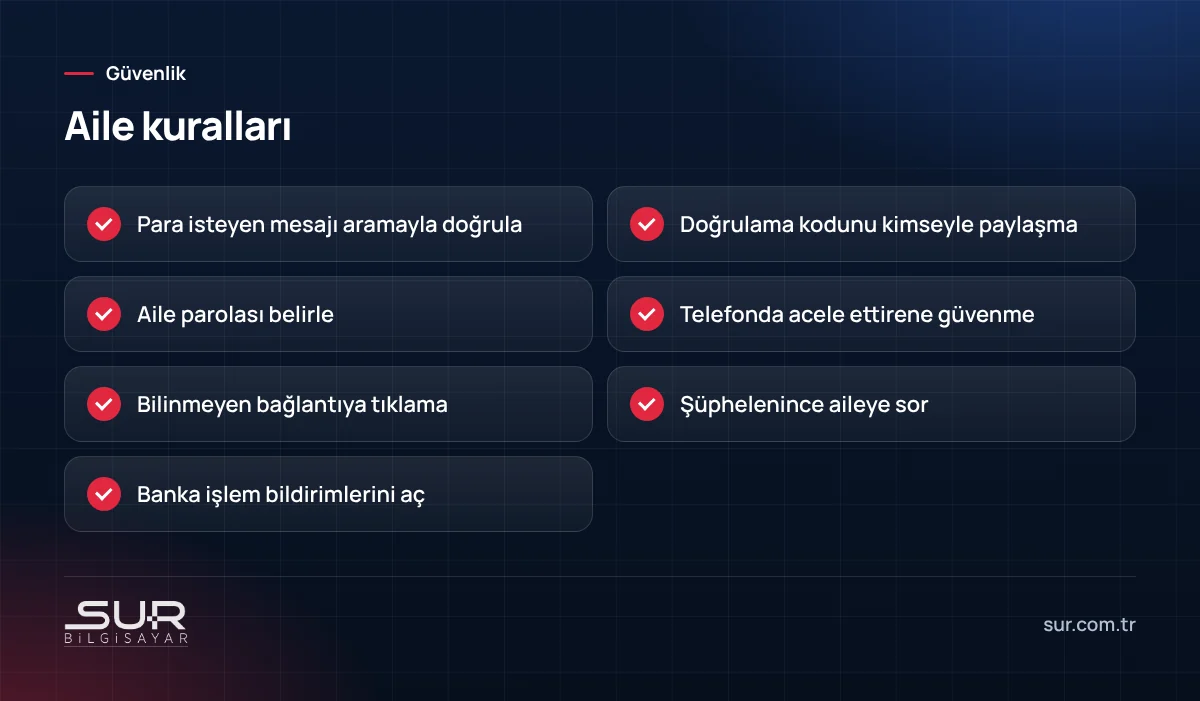 Aile içinde dolandırıcılığa karşı basit kurallar