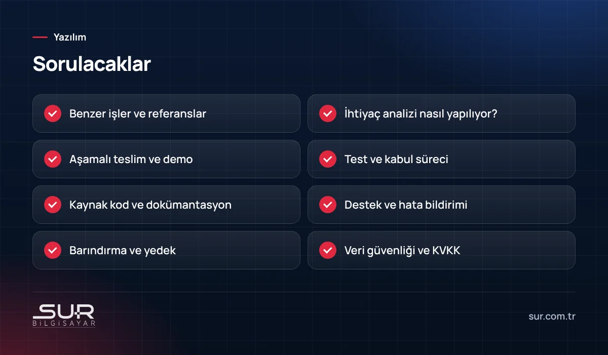 Yazılım firması seçerken sorulacak sorular listesi