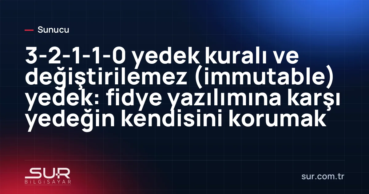 Sunucu, NAS, bulut ve çevrimdışı diskten oluşan 3-2-1-1-0 yedekleme şeması