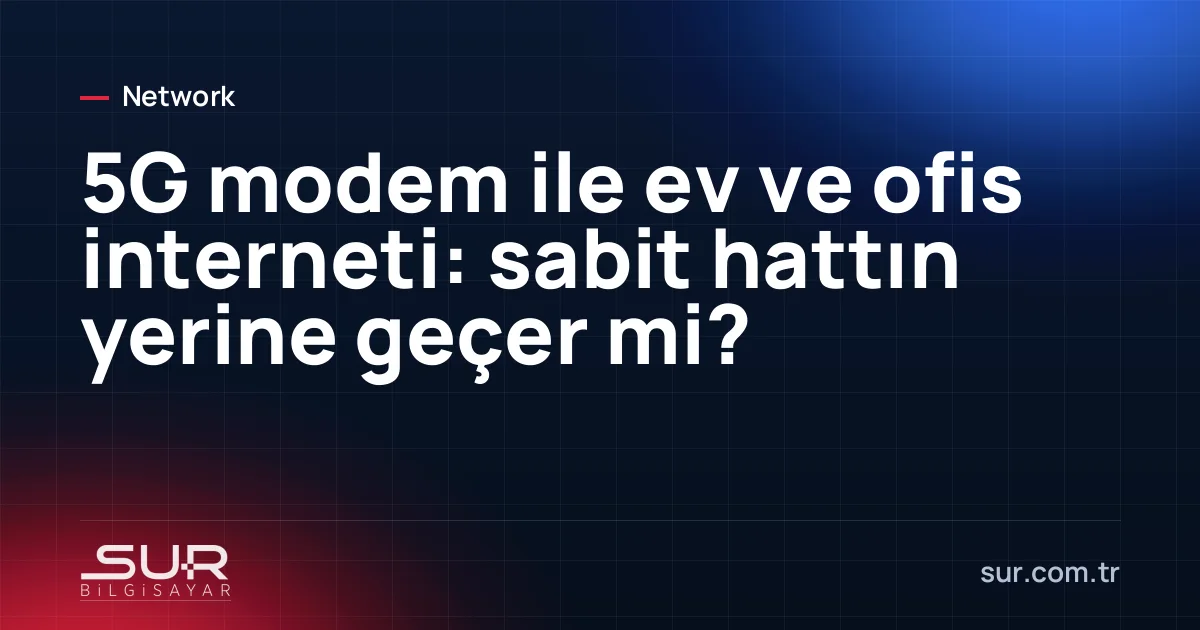 Pencere kenarına yerleştirilmiş 5G modem ve sinyal göstergesi
