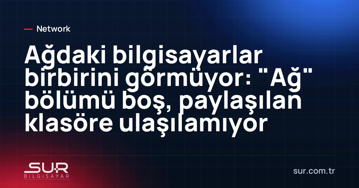 Dosya Gezgini'nde boş görünen Ağ bölümü