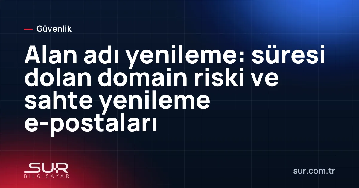 Alan adı yenileme uyarısı içeren şüpheli e-posta örneği