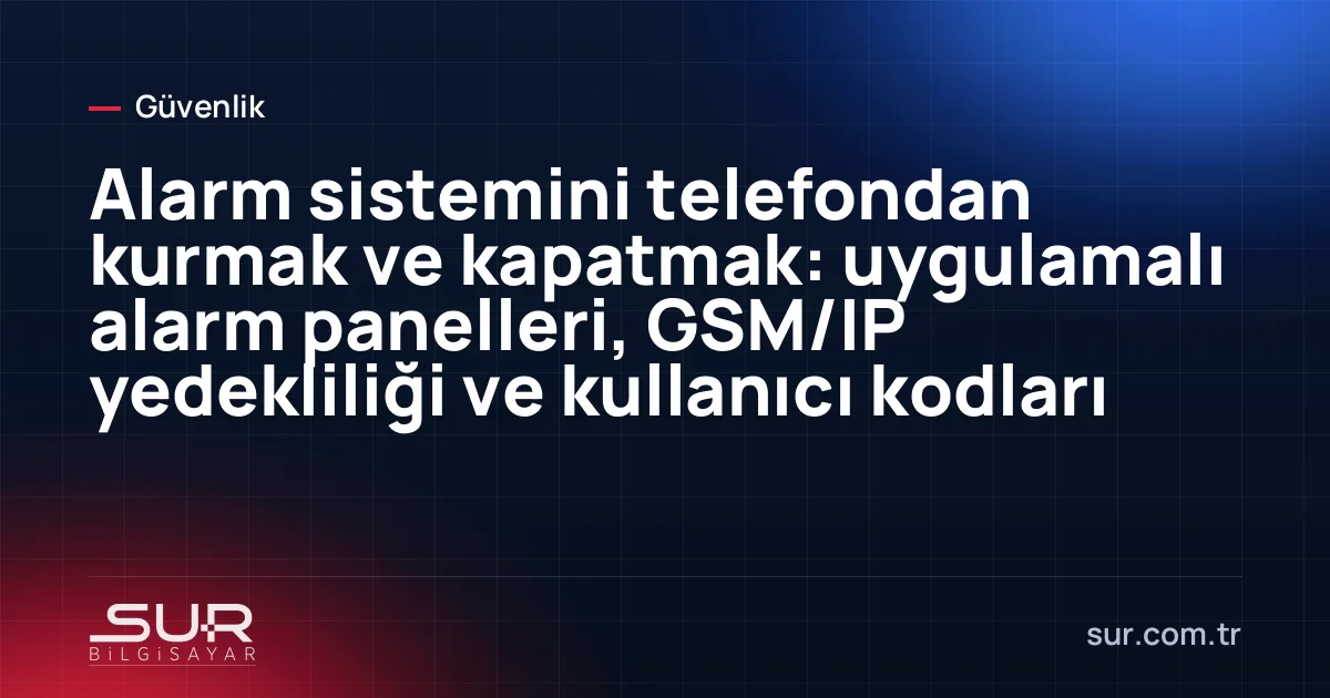 Telefonda alarm uygulaması ile ev alarmını kurma ekranı ve duvardaki alarm paneli