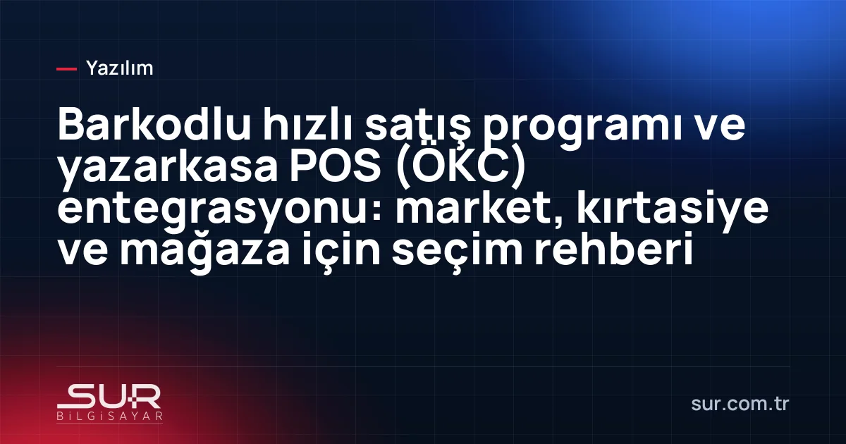 Market kasasında barkod okuyucu, dokunmatik ekranlı hızlı satış programı ve yazarkasa POS cihazı