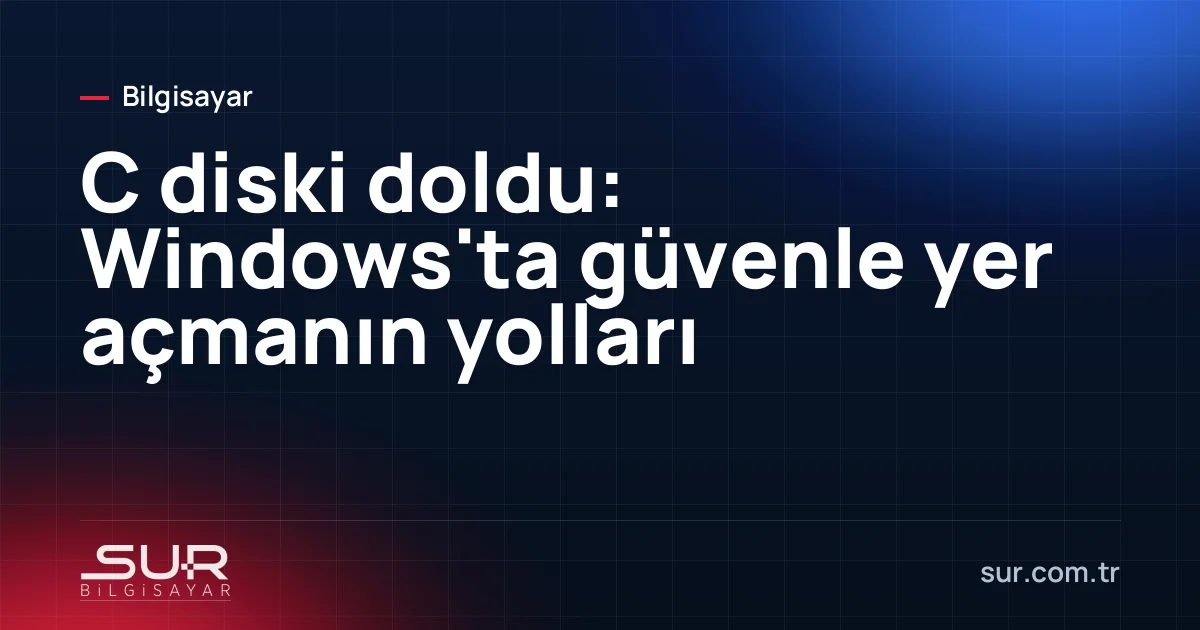 Bilgisayarım ekranında kırmızıya dönmüş dolu C sürücüsü göstergesi