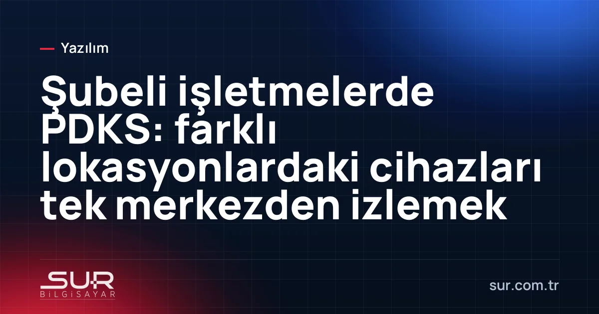Merkez ve şubelerdeki PDKS cihazlarını gösteren ağ şeması