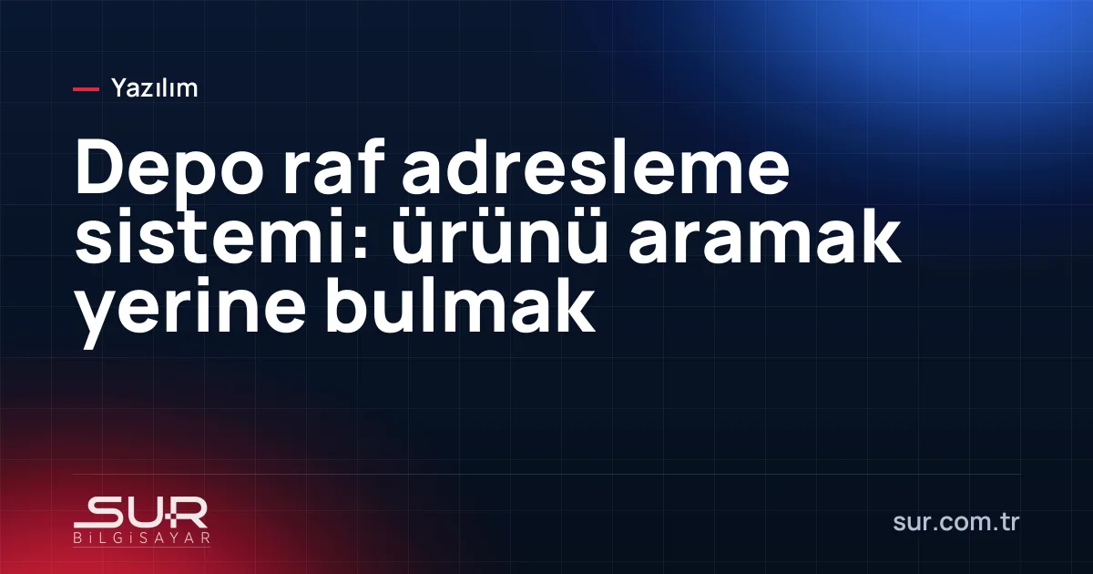 Depo raflarında koridor ve göz numaralarını gösteren adres etiketleri