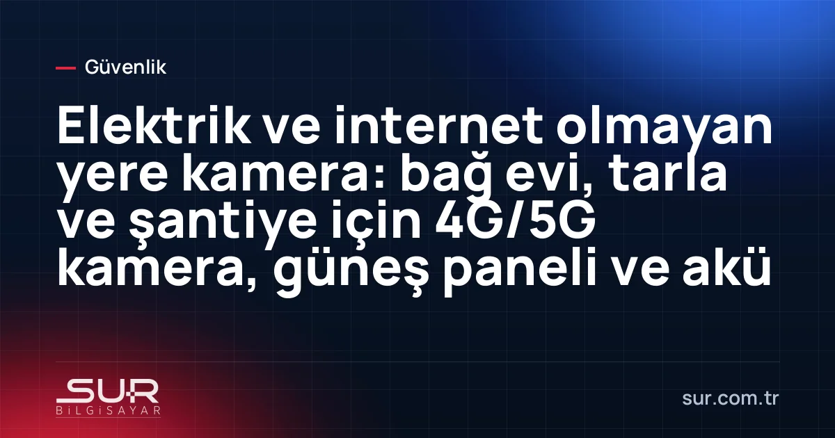Tarlada direğe monte edilmiş güneş panelli 4G güvenlik kamerası