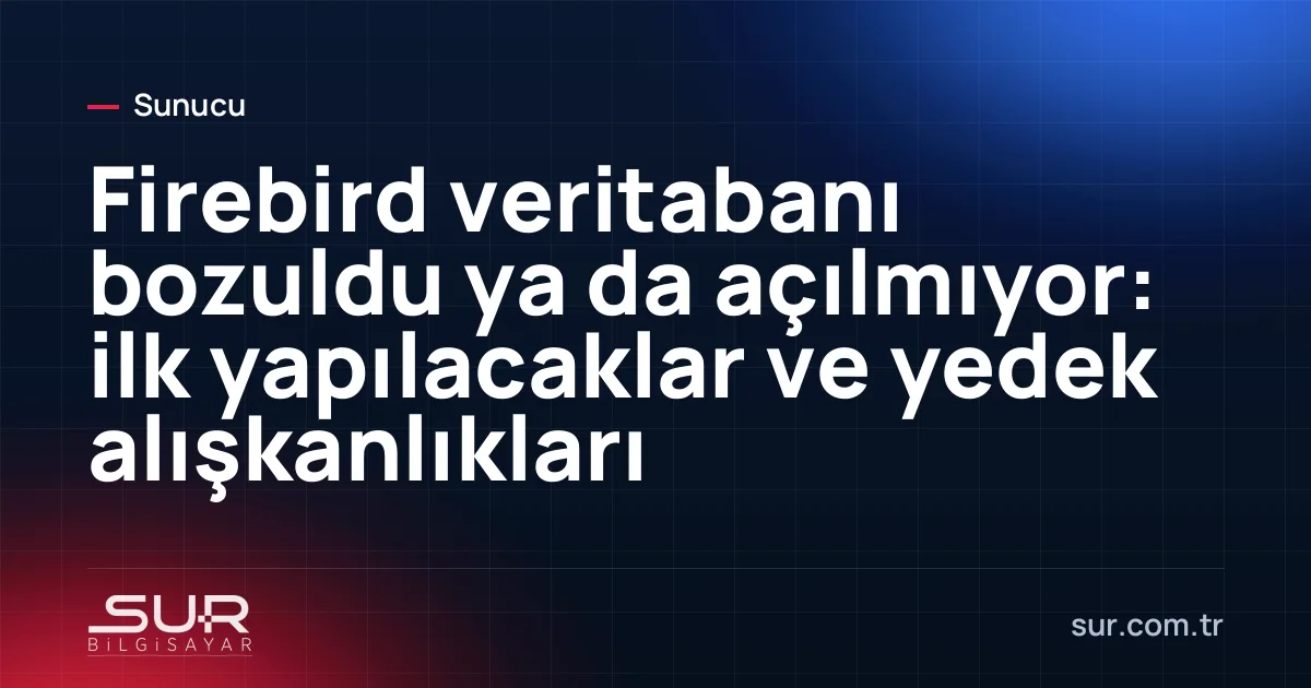 Sunucuda Firebird veritabanı dosyası ve yedekleme komut penceresi