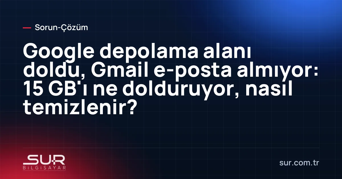Google One depolama ekranında Gmail, Drive ve Fotoğraflar alan kullanımı çubuğu