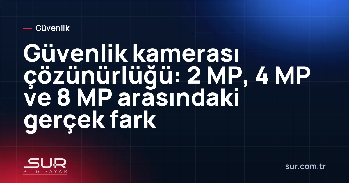 Aynı sahnenin 2 MP, 4 MP ve 8 MP kamerayla çekilmiş görüntülerinin karşılaştırması
