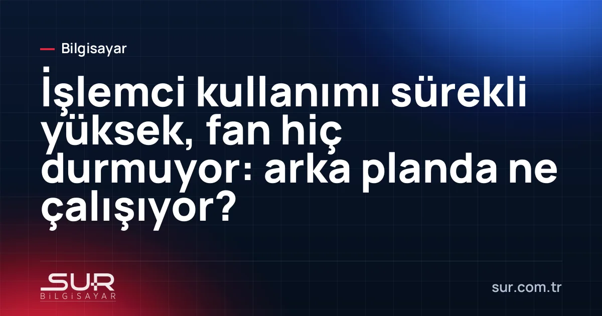 Görev Yöneticisi'nde yüksek işlemci kullanımı grafiği ve fan sesi yapan laptop