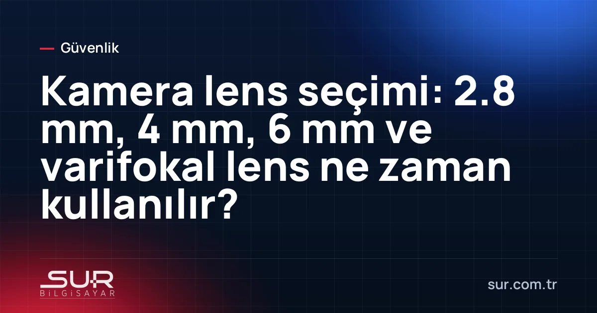 Farklı lens milimetrelerinin görüş açılarını gösteren kamera yerleşim şeması