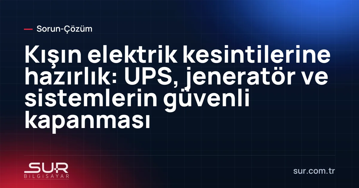 Kış günü elektrik kesintisinde UPS ile çalışan ofis sunucusu