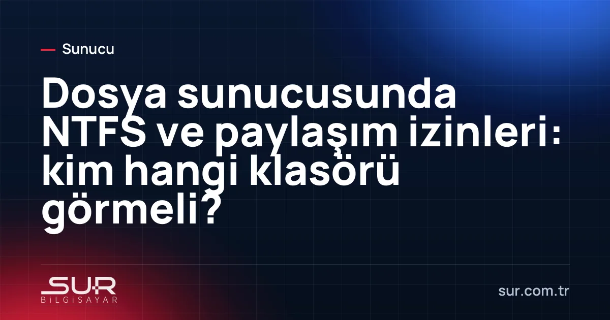 Windows'ta klasör güvenlik özelliklerinde NTFS izinleri penceresi