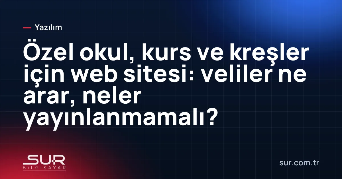 Özel okul web sitesinin ana sayfası ve ön kayıt formu