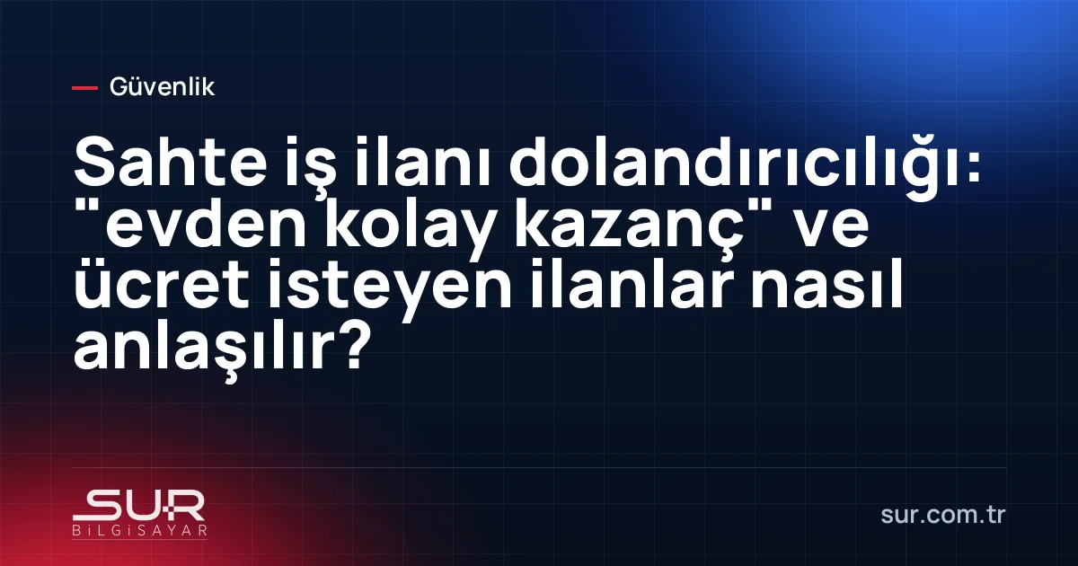 Telefonda "evden günlük yüksek kazanç" vaat eden iş ilanı mesajı