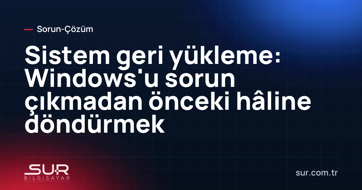 Windows sistem geri yükleme sihirbazında geri yükleme noktaları listesi