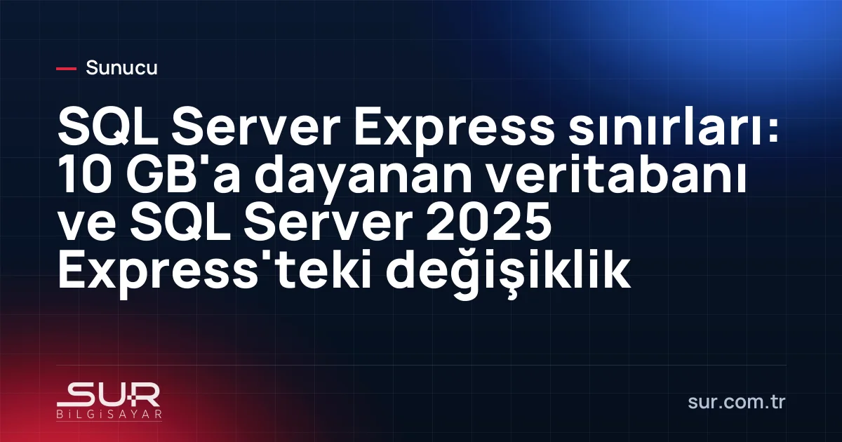 SQL Server Management Studio'da veritabanı boyutunun Express sınırına yaklaştığını gösteren rapor