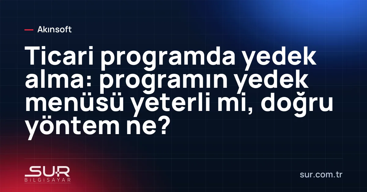 Ticari programın yedekleme ekranı ve harici yedek disk