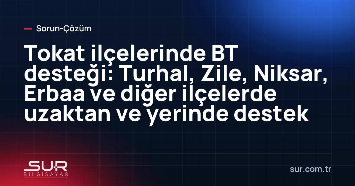 Tokat ilçesindeki bir işyerine uzaktan bağlanan teknisyen