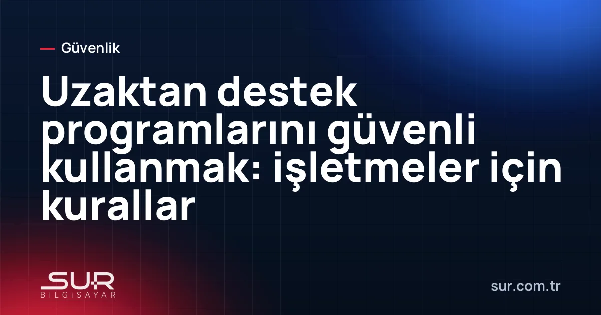 Bilgisayarda uzaktan destek programının güvenlik ayarları ekranı