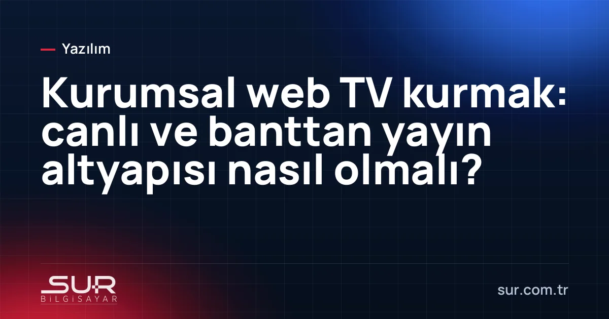 Kurum web sitesinde canlı yayın ve video arşivi bölümü olan web TV sayfası