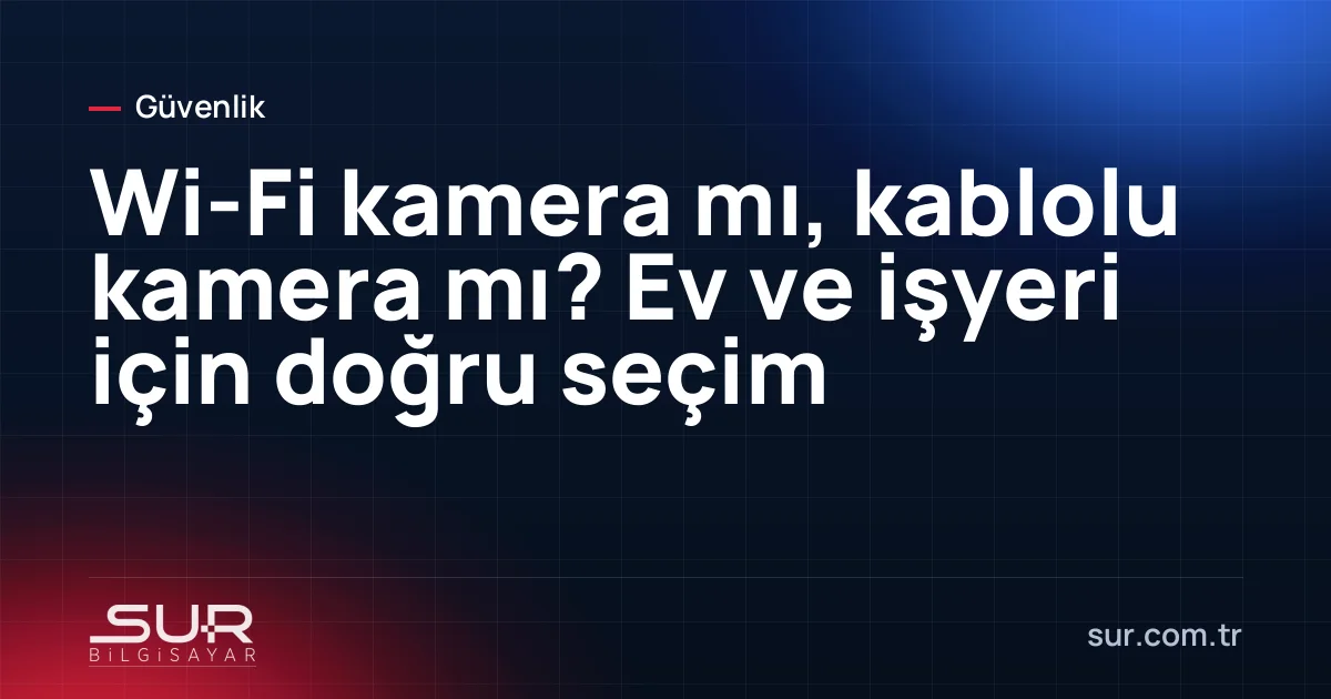 Duvara monte Wi-Fi kamera ve PoE kablolu IP kamera yan yana