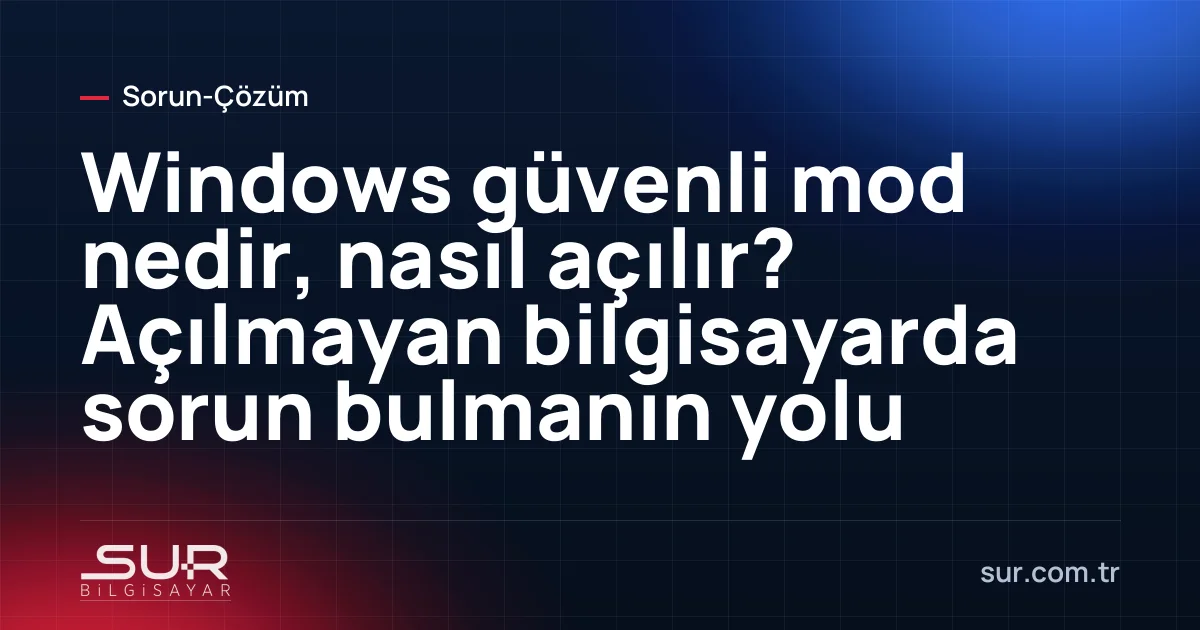 Windows başlangıç ayarlarında güvenli mod seçenekleri ekranı