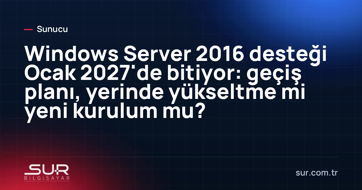 Sunucu kabininde eski ve yeni sunucu ile Windows Server geçiş planı