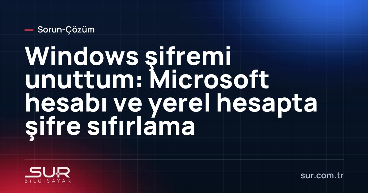 Windows oturum açma ekranında şifre alanı ve şifremi unuttum bağlantısı