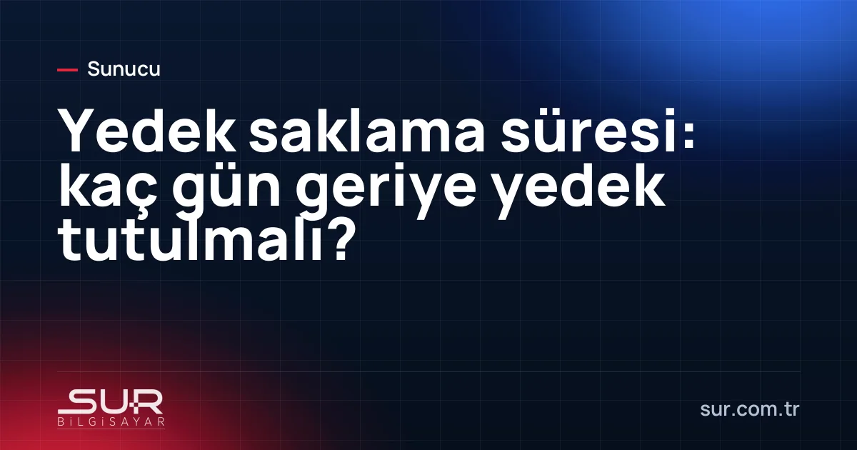Takvim üzerinde günlük, haftalık ve aylık yedek noktaları